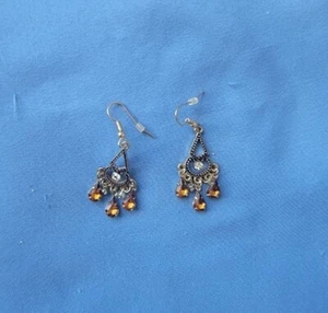 Caramel Stone Dangling Earrings - Picture 1 of 1