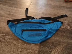 American Eagle Waist Belt Fanny Pack Mens Womens Royal Blue 3 Zip Pockets - Picture 1 of 2