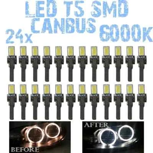 24 LED Leuchtmittel T5 SMD 5630 Canbus Weiß 6000K 1E7 x Angel Eyes DEPO FK Scheinwerfer - Bild 1 von 9