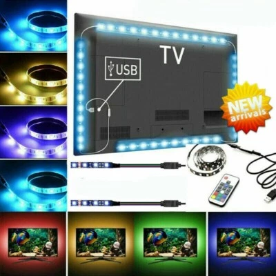KIT TV STRISCIA STRIP LED USB RGB PER RETROILLUMINAZIONE TV 4x50cm 2MT SMD-5050 - Immagine 1 di 3