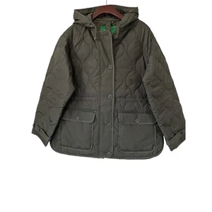 J. Crew Oslo Jacket PrimaLoft Hooded Quilted Olive Drab Size M NWT $228 CF691 - Picture 1 of 8