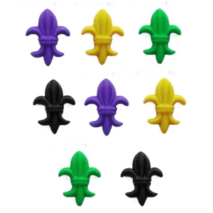 Juego de botones de flor de lis Mardi Gras - botones de cascabel de costura artesanal y más - Imagen 1 de 2