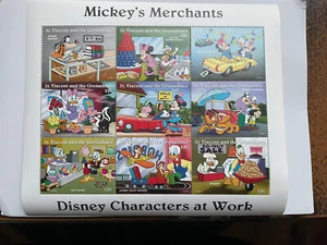 1995 DISNEY St. Vincent Mickey’s Merchants Sc#2247 Sheet of 9 MNH VF - Picture 1 of 1