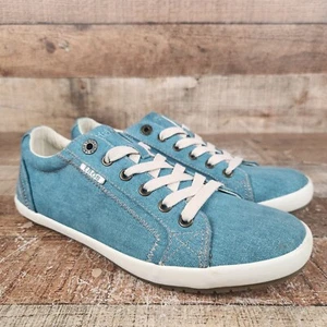 Taos Star Women's Size 9.5 Teal Canva Lace Up Arch Support Comfort Casual Shoes - Picture 1 of 10
