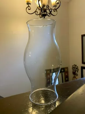 Clear Glass Hurricane Shade Dome Globe Oil Lamp Or Candle Holder 8 1/4" Tall - Image 1 of 4