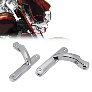Chrome Auxiliary Spot Fog Turn Light Bracket for Harley Road King 1994-22 - Bild 1 von 9