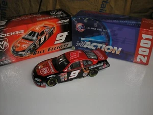 2001 Action 1/24 NASCAR #9 Bill Elliott Muhammad Ali Dodge Intrepid R/T Free SH - Picture 1 of 7