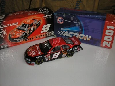 2001 Action 1/24 NASCAR #9 Bill Elliott Muhammad Ali Dodge Intrepid R/T Free SH - Image 1 of 4