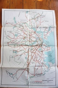 1927 Boston Elevated Railway Railroad Railway USA Map - Picture 1 of 4