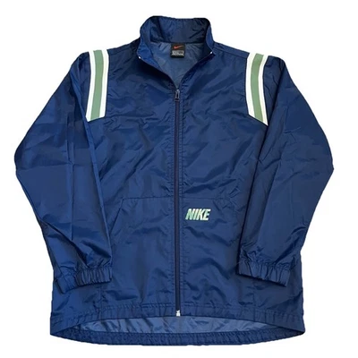 Blue Nike Windbreaker Jacket Black Red Logo Tag Youth Size L (14-16) Vintage - Image 1 of 4