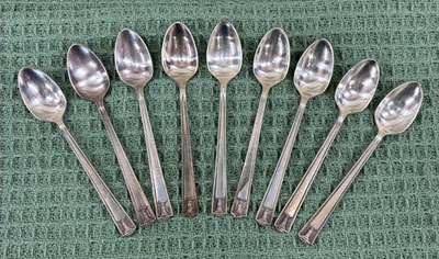 Century Holmes & Edwards 4" DEMITASSE SPOONS Silverplate International Set of 9 - Image 1 of 4