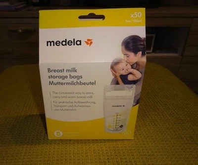 50 Stück Medela Muttermilchbeutel, 180 ml, neu, originalverpackt - Bild 1 von 2