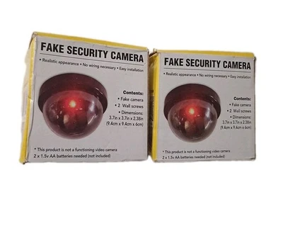 LOT OF 2- FAKE DUMMY SECURITY CCTV DOME CAMERA WITH RED LED LIGHT - Image 1 of 2