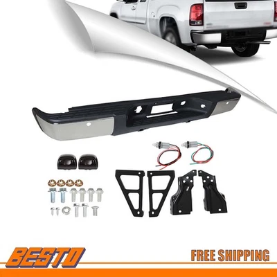 New For Chevy Silverado GMC Sierra 1500 2007-12 13 Rear Bumper Steel W/ Hole Foto 1 de 4