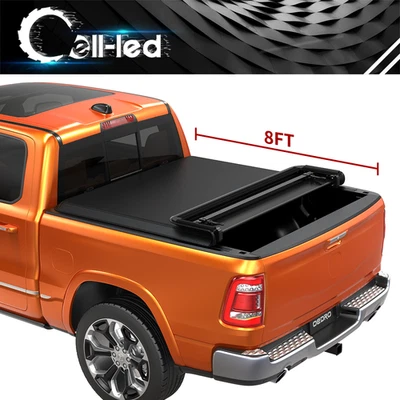 4-Fold Tonneau Cover for 1999-2026 Ford F250 F350 Super duty 8ft Bed w/ Led Lamp Foto 1 de 4