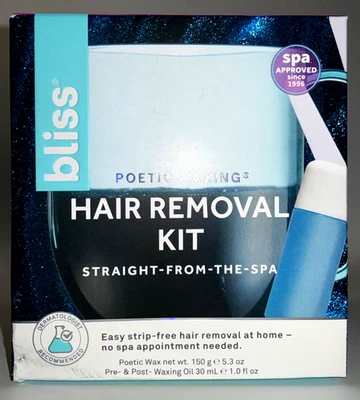 Bliss Poetic Waxing Hair Removal Kit 5.3oz + Pre- & Post- Waxing Oil 1 fl oz NIB — 第 1/4 张图片
