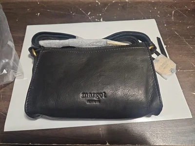 Cartera Margot New York Aiden en la cuerda correa de cuero negro negro negro, precio de venta sugerido por el fabricante $100 Foto 1 de 4