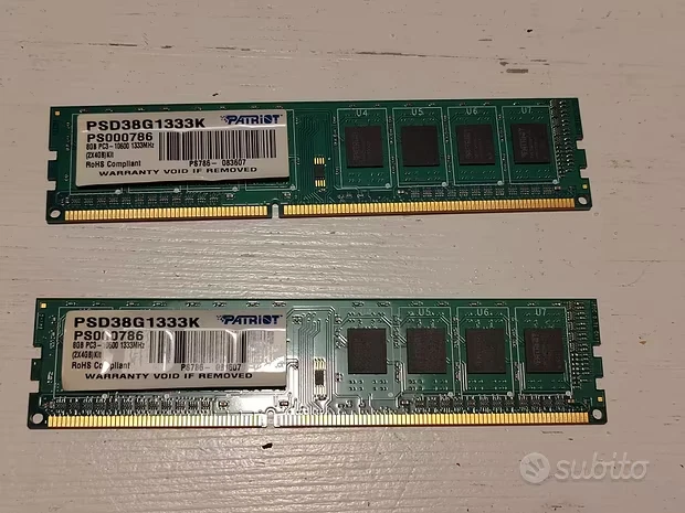 RAM ddr3 8gb (2x4GB) 1333Mhz - Immagine 1 di 1