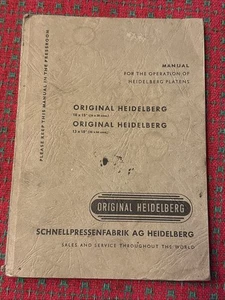 Original Heidelberg Printing Press Illustrated Parts Manual Vintage w/ Inserts! - Picture 1 of 22