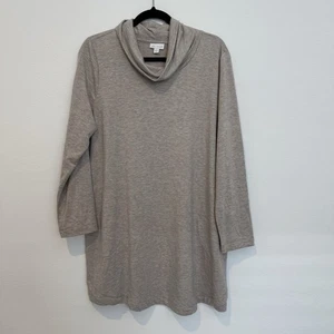 Pure J. Jill Luxe Tencel Tan Cowl Neck Long Sleeve Tunic with Pockets Size XL - Picture 1 of 8
