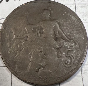 Moneda Mundial de 5 Céntimos Francia 1898 - De Colección 7.900.000 - KM# 842 - Imagen 1 de 8