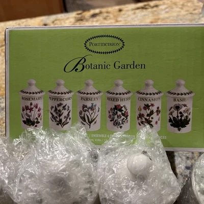 Tarros de especias surtidos Portmeirion Botanic Garden, juego de 6 nuevos en caja Foto 1 de 4