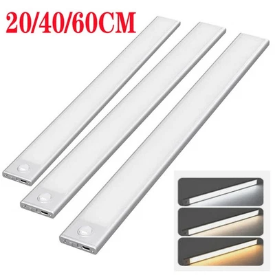 LED Unterbauleuchte mit Bewegungsmelder Magnetische Schranklampe Lichtleiste USB - Bild 1 von 4