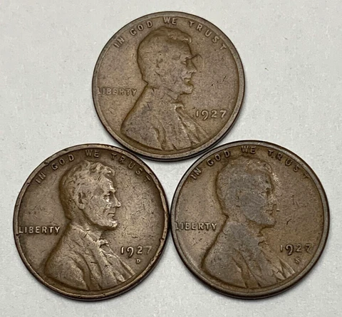1927-PDS Lincoln Wheat Pennies ***G/VG*** Cover