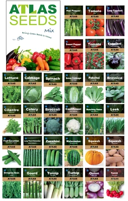 Atlas Vegetable Seeds Survival Garden Kit - Over 50,000 Seeds, 29 Varieties - Image 1 of 4