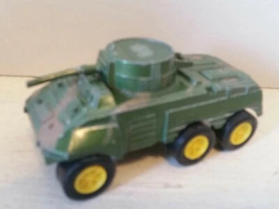 Vintage 70s TootsieToy Metal Armored Car Army Tank M8 Green/Camo M-8 4-5/8” Long - Image 1 of 3