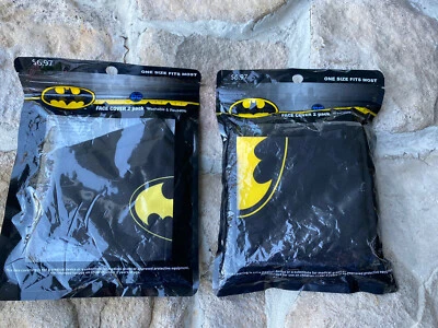 Batman Face Coverings 2 Packs Of Two (1) Gaiter Style (1) Standard Brand New - Image 1 of 4