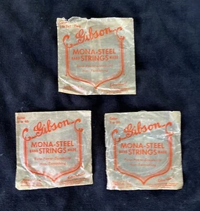Gibson Vintage Handmade Mona Steel Guitar Strings B Plain, D, And E (Not Used) - Picture 1 of 14