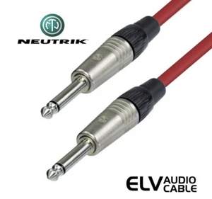 Neutrik Pro Guitar Jack Leads 1/4 inch 6.35mm Mono Cable 3m Red - Picture 1 of 1