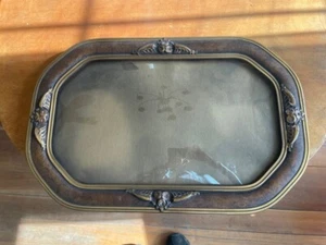 Large Ornate Antique Bubble Glass Frame 23 1/8" x 15 1/8 OS (19 3/4" x x12) - Picture 1 of 5