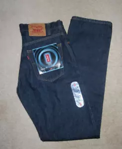 Herren Vintage Levis 505 Jeans 33x34 Regular Fit Straight Leg Dark Wash Neu mit Etikett - Bild 1 von 10