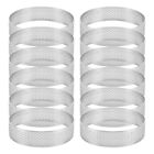 12 Pack Stainless Steel Tart Rings,Perforated Cake Mousse ,Cake  Mold,Round5289