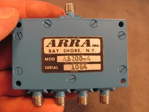 ARRA MODELO A6200-4, DIVISOR/COMBINADOR DE POTENCIA 4 VÍAS SMA, 8-12,4 G GHz <399> - Imagen 1 de 9