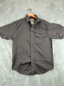 Mens Shirts Button Up Medium Wolverine Gray Heavy Workwear Short Sleeve - Picture 1 of 7
