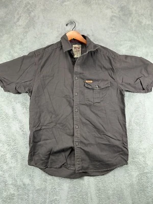 Mens Shirts Button Up Medium Wolverine Gray Heavy Workwear Short Sleeve - Image 1 of 4