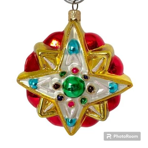 Kurt Adler Polonaise Christmas Star Blown Glass Ornament By Komozja Cottagecore - Picture 1 of 7