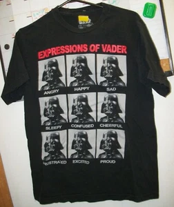Camiseta gráfica negra mediana M de Star Wars Expressions of Vader Disney - Imagen 1 de 3