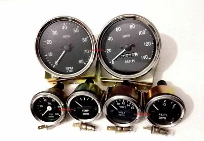 Smiths Kit- Elec Temp + Oil + Fuel +Volt Gauge+Speedometer +Tacho 100 mm - Image 1 of 3