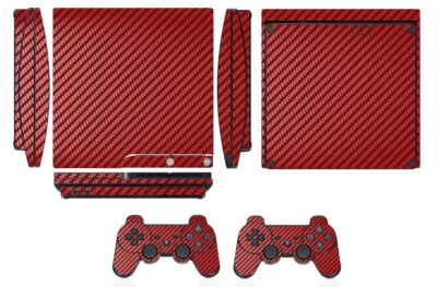 7 Colours Carbon Fiber Skin Sticker for PS3 PlayStation 3 Slim - Image 1 of 4