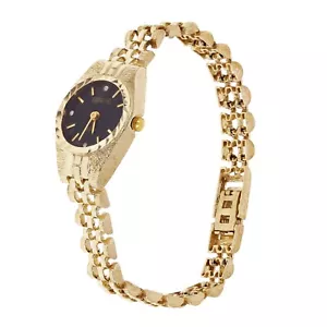Damen 14k Gelbgold Uhr Glieder Geneve Diamant Armbanduhr 6-6,5" 24,5 Gramm - Bild 1 von 5