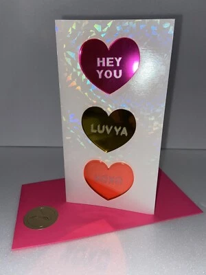 Papyrus Valentine's Day Card | Acrylic Neon Hearts Luv Ya - Image 1 of 3