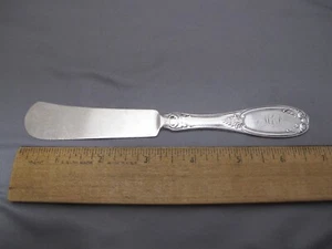 New York Coin LEAFY OLIVE Pattern In-Line BUTTER KNIFE-1859 Patent - Picture 1 of 4