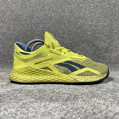 Reebok Nano X Women’s Size 9 Neon Yellow Blue Cross Fit Athletic Trainer Shoes - Image 1 of 4