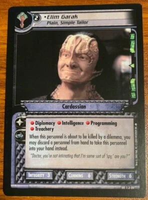 2002 Decipher Star Trek Elim Garak #0P2 Free Shipping - Image 1 of 2