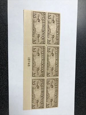 US C8 Map & Planet Plate Block Of 6 Extra Fine  Mint Never Hinged. - Image 1 of 4