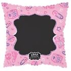 Baby Girl Chalkboard Personalize It Square 17" Foil Balloon (Packaged)